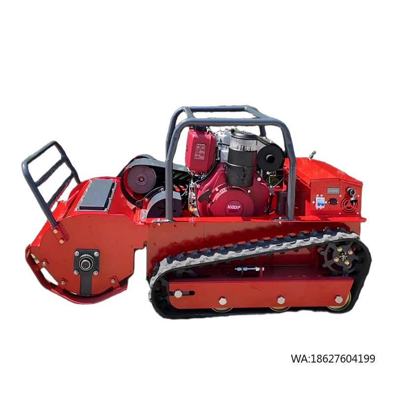 Газонокосилка с дистанционным управлением, усиленной декой, щеткой для очистки травы, перезаряжаемой батареей, высоким крутящим моментом, дизельным двигателем, самоходная