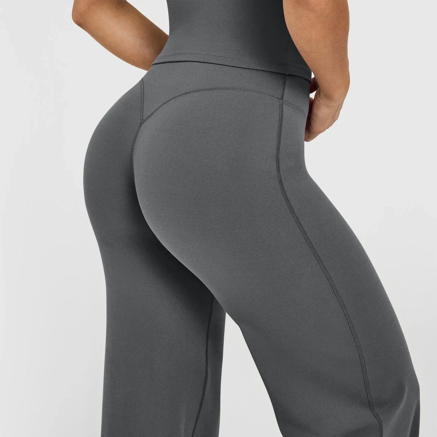 Vrouwen hoge taille wijde pijpen yogabroek losse flare legging buikcontrole rechte trainingsbroek casual loungebroek fitness