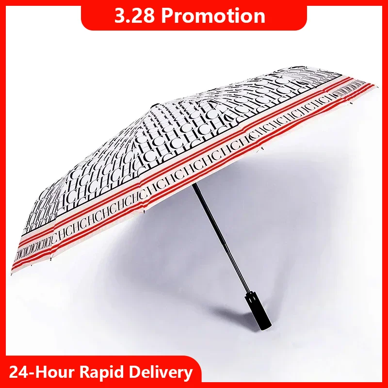 

Нишевый брендовый полуавтоматический зонт, легко носить с собой, многофункциональный дизайн с буквенным принтом, стильный простой стильный зонт