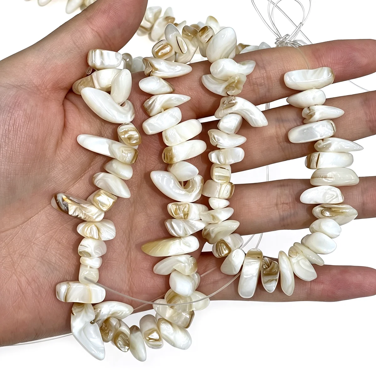 Natürliche Trochid-Perlen, unregelmäßige Muschel-Isolationsperlen 14-20mm für Schmuckherstellung, DIY-Halsketten, Armbänder, Ketten-Zubehör – Detail 5