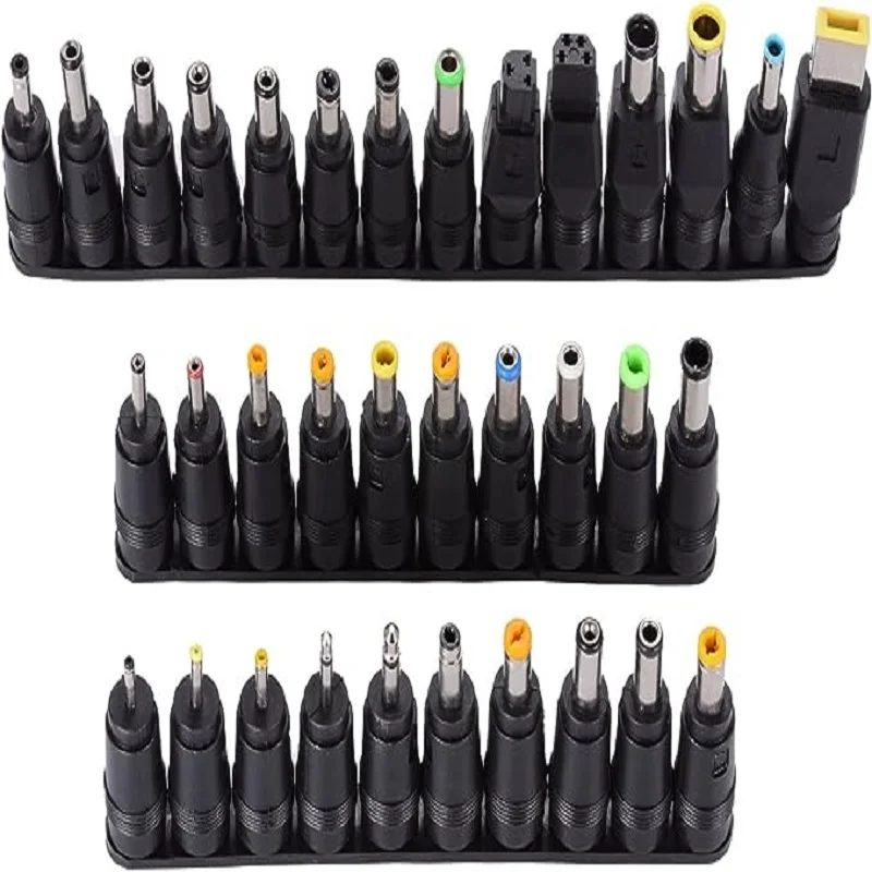 34pcs Universal Laptop Notebook Input DC Plug Set Jack Tips for and Most Laptops