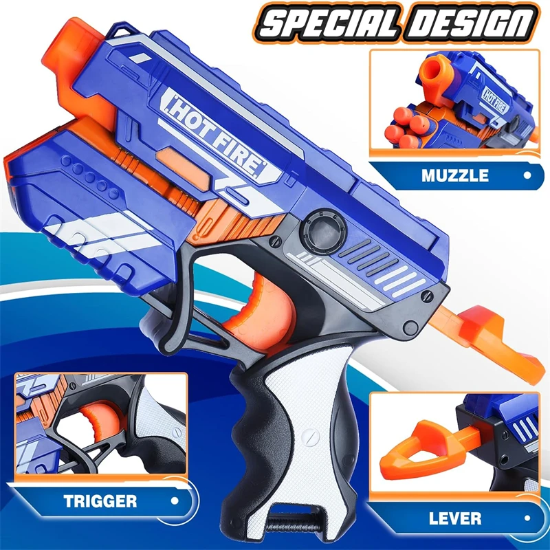 2025年 手動式おもちゃ ソフト弾丸銃、10個のフォームダーツ付きブラストガンおもちゃ、男の子、女の子、子供、ティーン向けおもちゃ銃