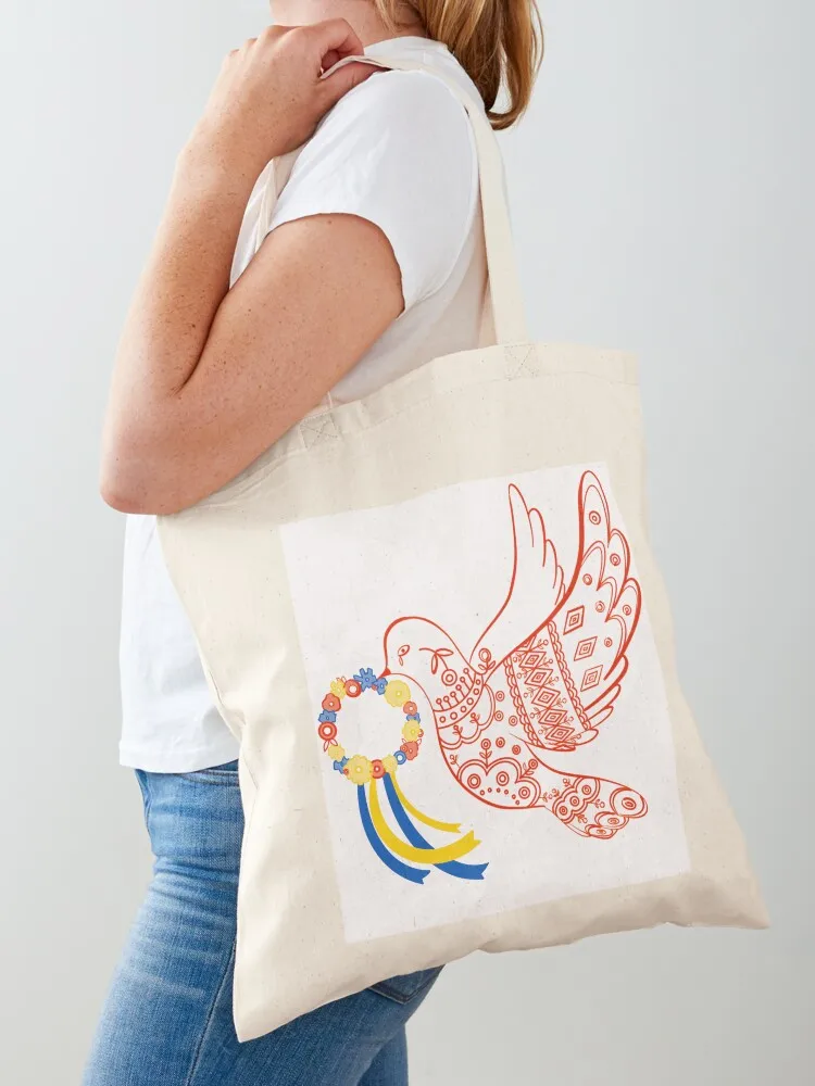 Peace Dove inspired by the work of Maria Prymachenko - all proceeds donated Tote Bag Cloth bags Shopper