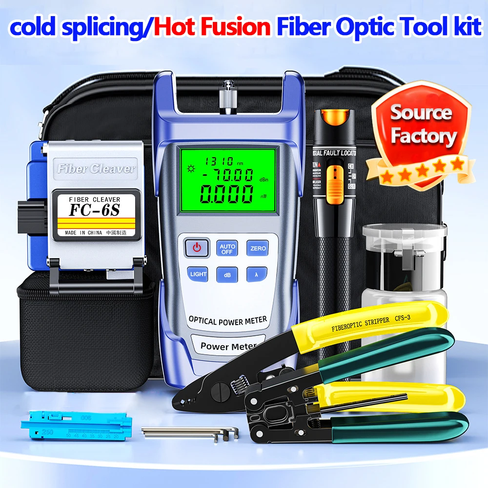 FTTH Glasfaser-Toolkit mit Glasfaser-Fibra-Optica-Leistungsmesser und 10 mW Visual Fault Locator FC-6S FTTH-Tool