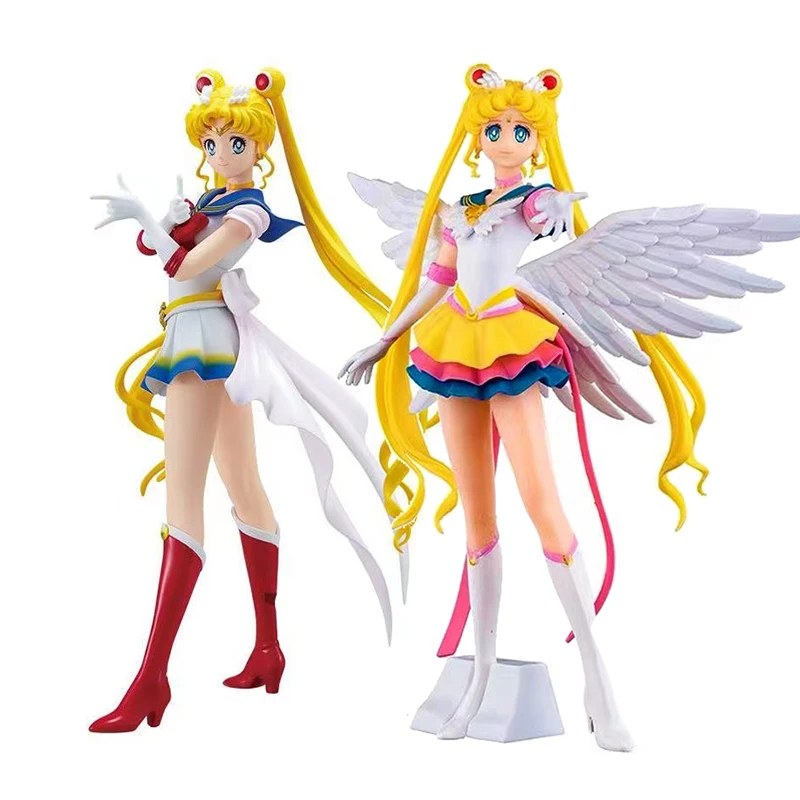 23cm Anime Sailor Moon Action Figure Doll Princess Serenity Cake Ornaments Collection PVC Tsukino Usagi Figure Model Toys Gifts