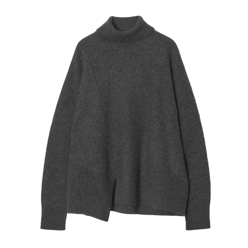 

Casual Sle Wool Blend Knitted Sweater High Waist Design Split Sle Spring New Arrival Women's Faion Polyester Fiber Long...
