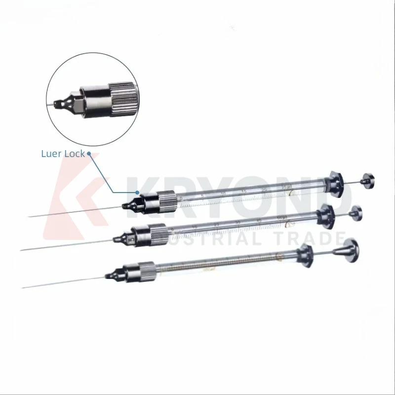 Precision Microsyringe with Removable Needle | for GC HPLC Sample Injection | Luer Lock Tips 25-500μL Capacity