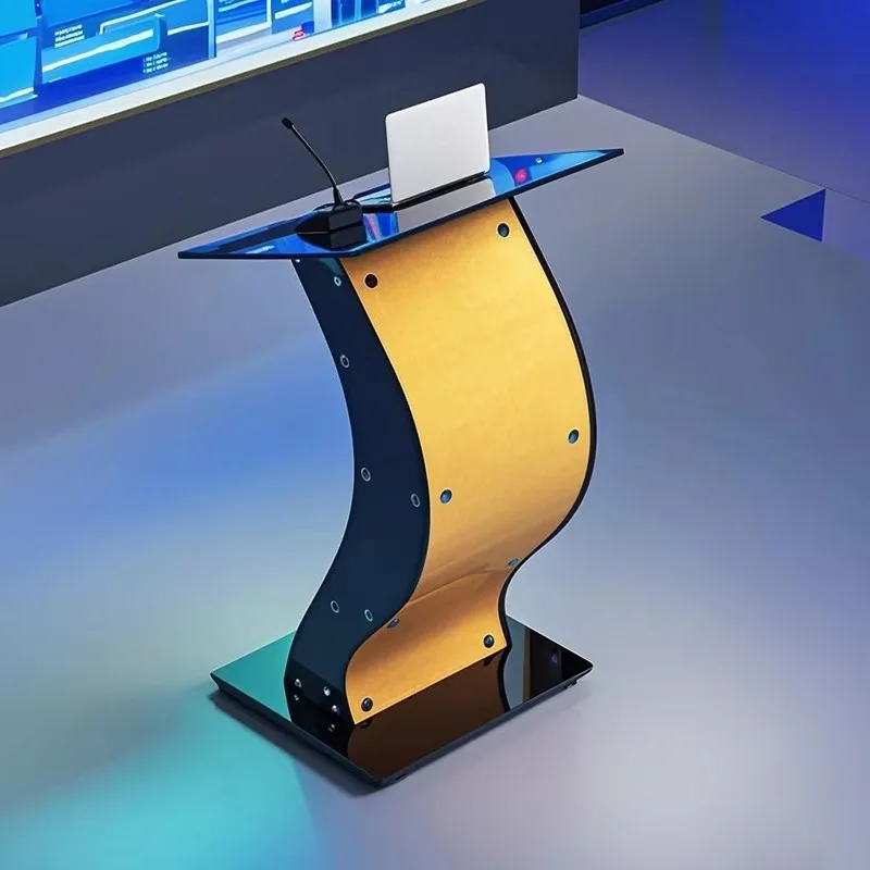 Customized High Quality Furniture Hotel Conference Lectern Stand Glass Pulpit School Church Podiums for Speech Platform