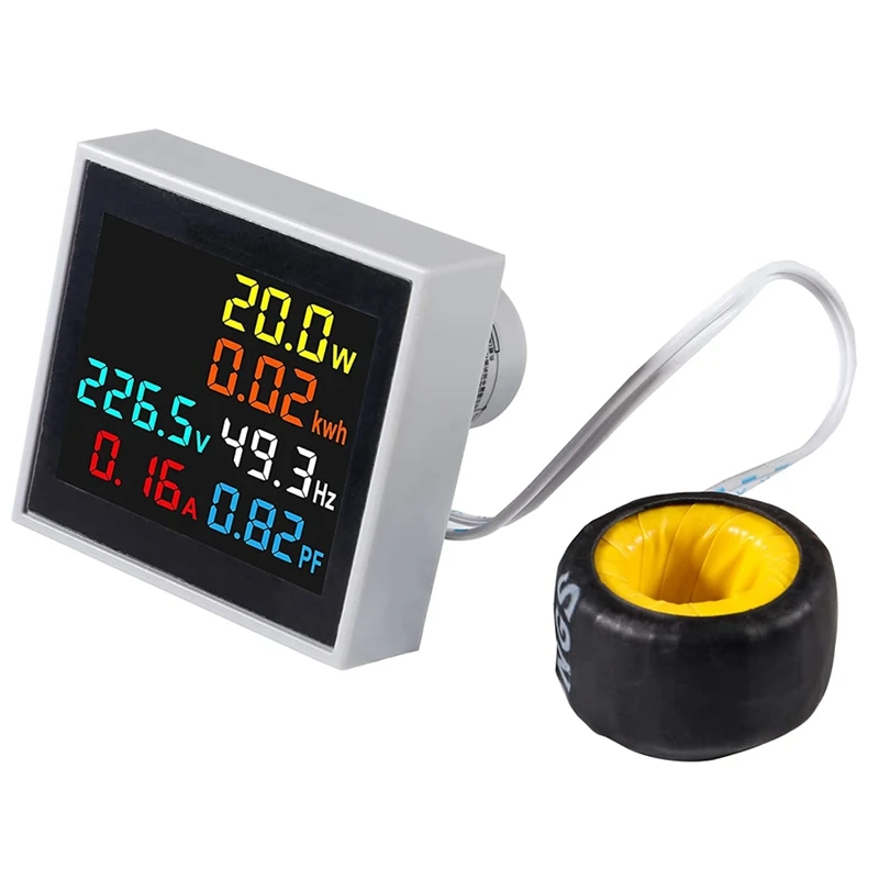 HOT SALE 6 In1 AC Display Meter AC50-300V 100A 110V 220V Voltage Power Factor Frequency Electric Energy Monitor Ammeter Voltmete