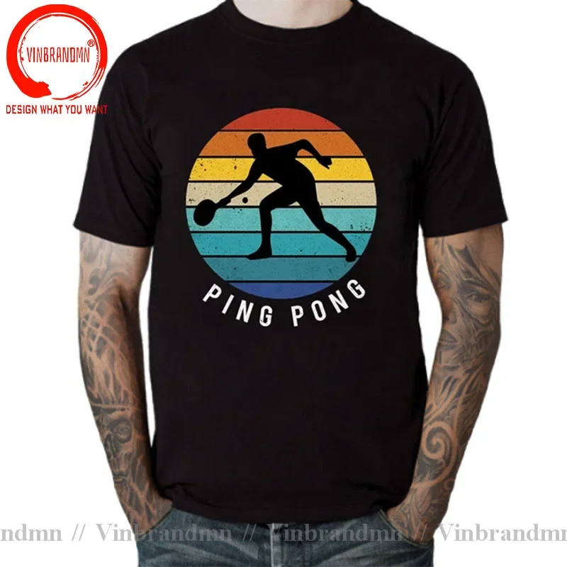 Retro Vintage Ping Pong Player T Shirt Men Funny Table Tennis T-Shirt Cool Man Summer Casual Sports Tee Shirt Homme Fashion Tops
