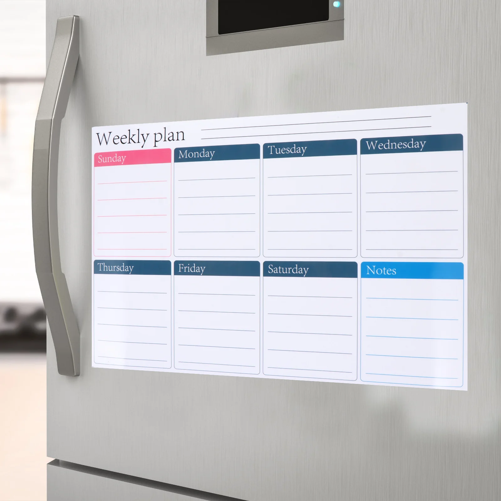 سبورة بيضاء مغناطيسية للثلاجة قابلة للمسح، أداة مخططة مرنة، تصميم نمط كرتوني لطيف، تذكير سهل