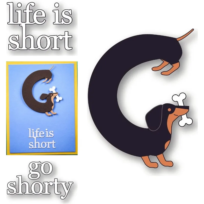 Go Shorty Leaping Dachshund metal die cutting 2026 new DIY die molds scrap booking paper making cuts crafts big die handmade