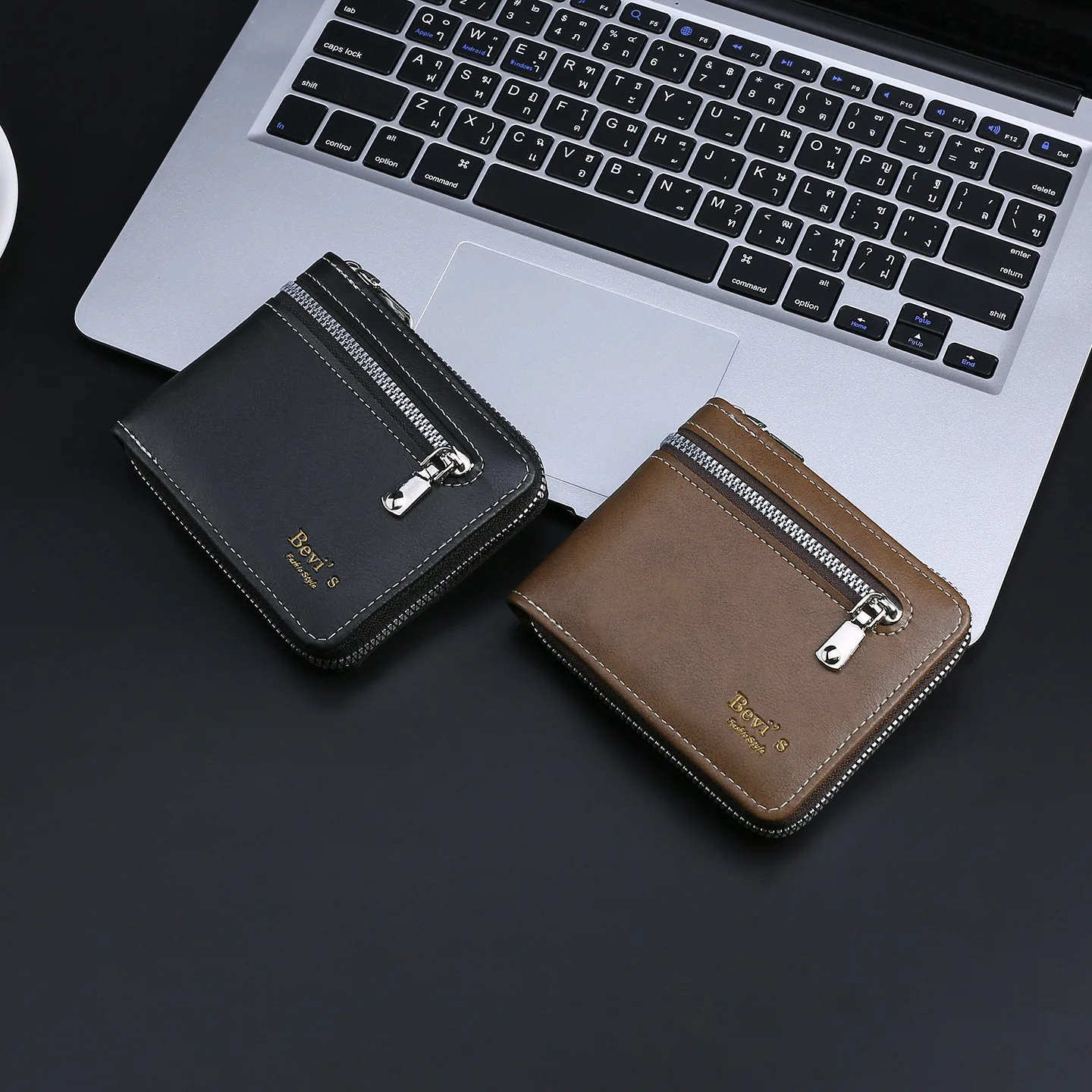 محفظة رجالية ذات سعة كبيرة وسحاب وحامل بطاقات ومحفظة كلاسيكية للسفر والعمل هدية