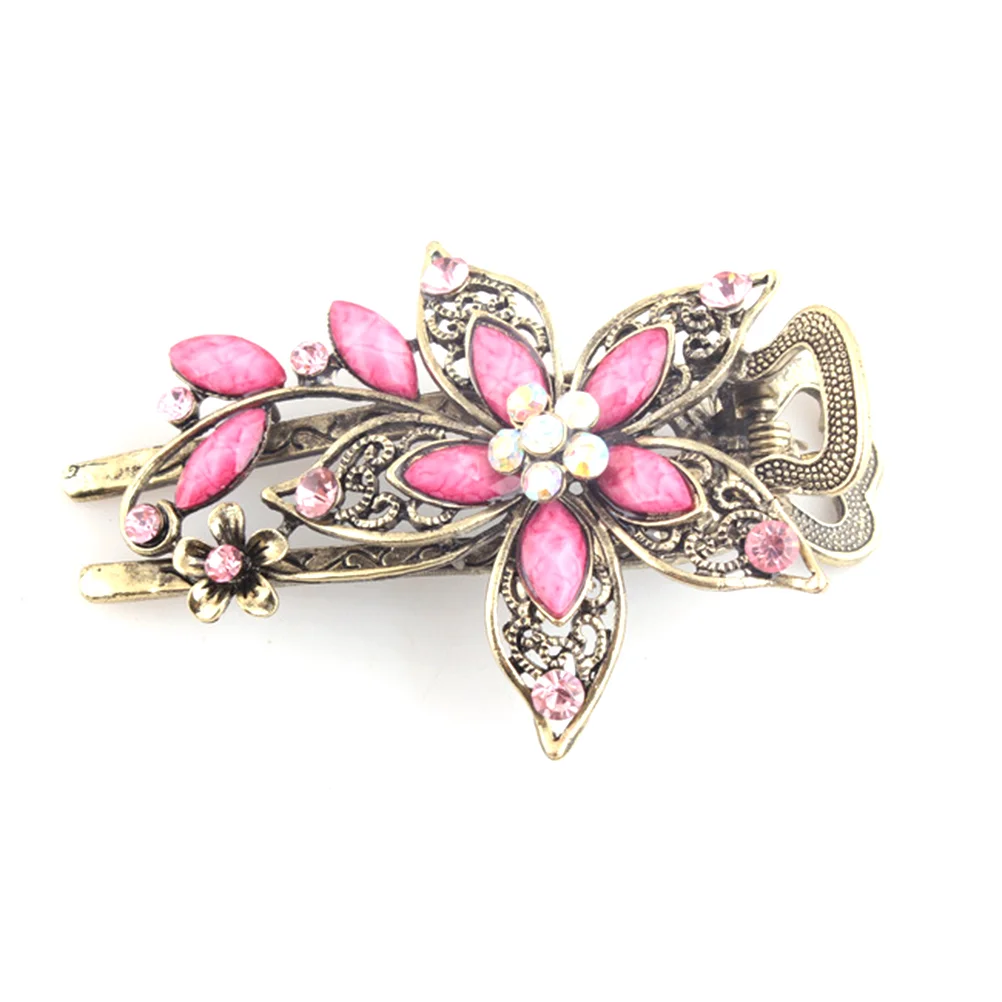 

Заколка для волос с лепестками, винтажная заколка для волос с цветочным принтом, заколка, цветок, украшение из селадона