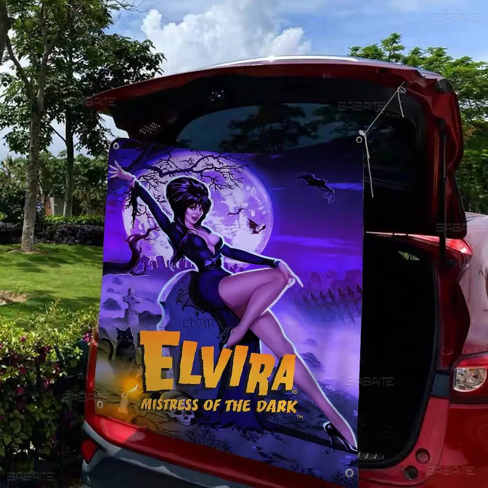 Película E-Elvira M-Mistress Of The Darks reuniones familiares clásicas banderas de ambiente al aire libre decoraciones para acampar pancartas