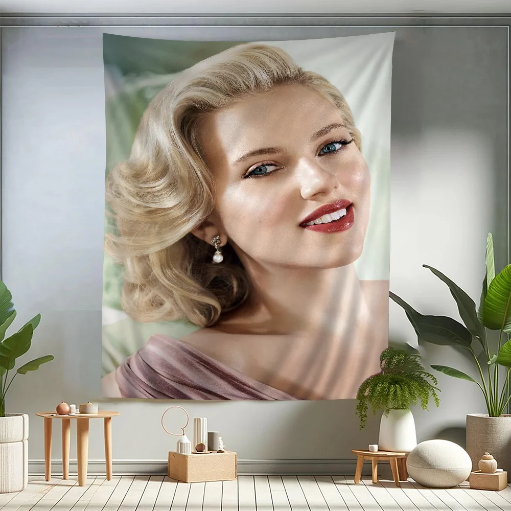 American Popular Movie Star Scarlett Johansson Sexy Photo Colorful Tapestry Bohemian Wall Tapestries Mandala Wall Art Decor