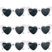 6/8 Pairs Love Heart Shaped Sunglasses Bachelorette Bride Bridesmaid Sunglasses Vintage Retro Glasses for Wedding Decor Women