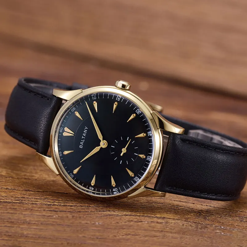 Baltany Men PIlot Watch 38.5mm Mechanical Wristwatch Sapphire 50m Waterproof Small Second Dial ST1701 ST1700