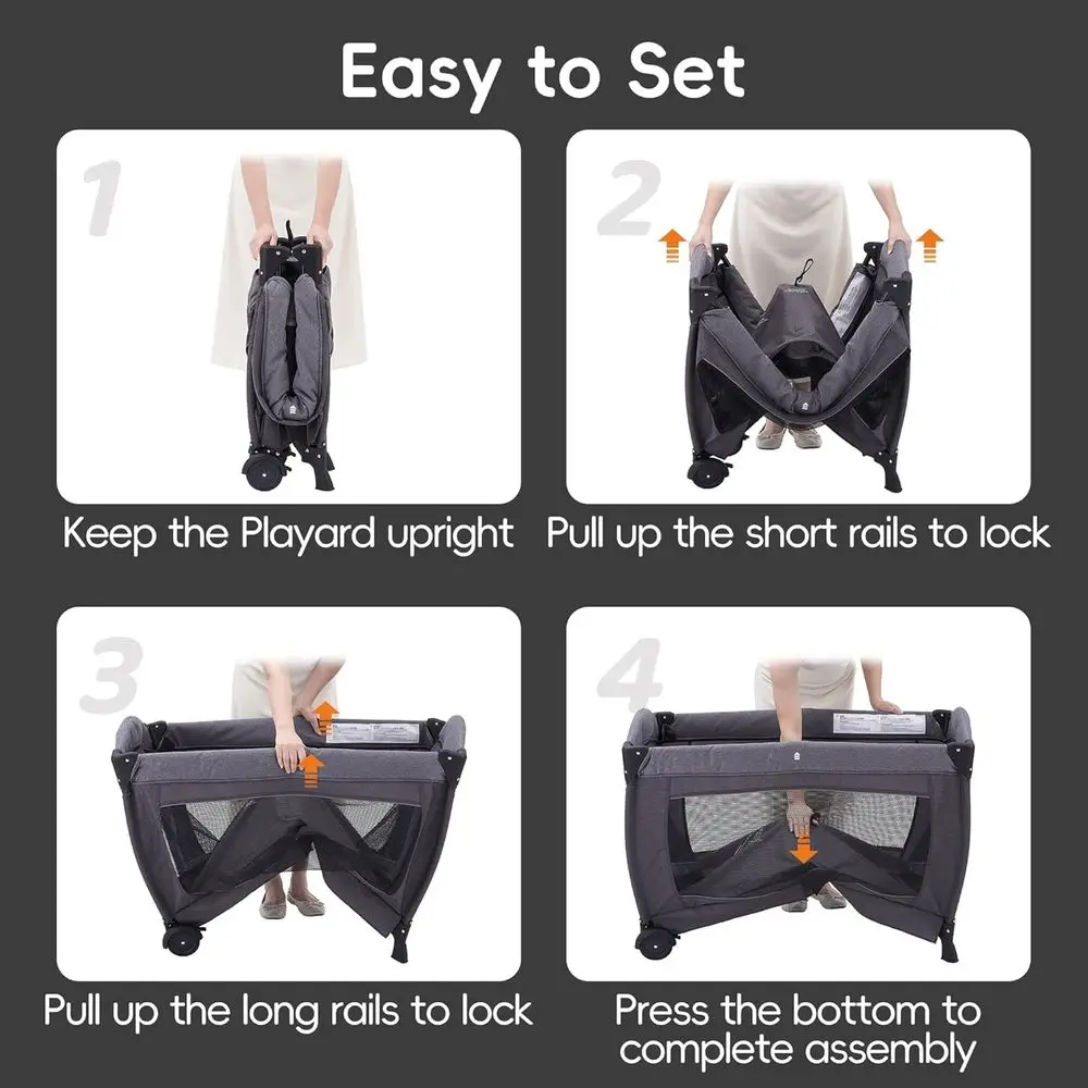 折りたたみ式ベビーサークル、幼児用マットレスと新生児用おむつ交換台付き