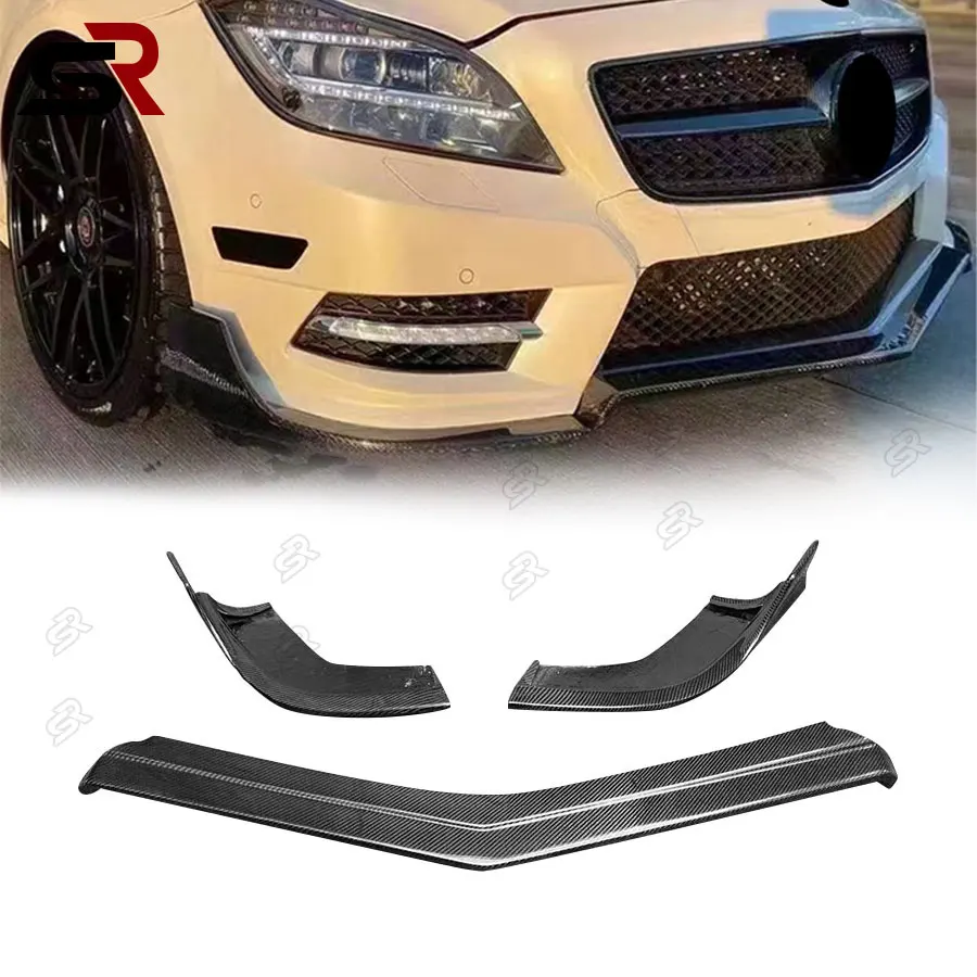 For Mercedes Benz CLS Class W218 CLS300 CLS350 Carbon Fiber Front Chin Spoiler FRP Car Front Bumper Lip Front lip 2012-2014