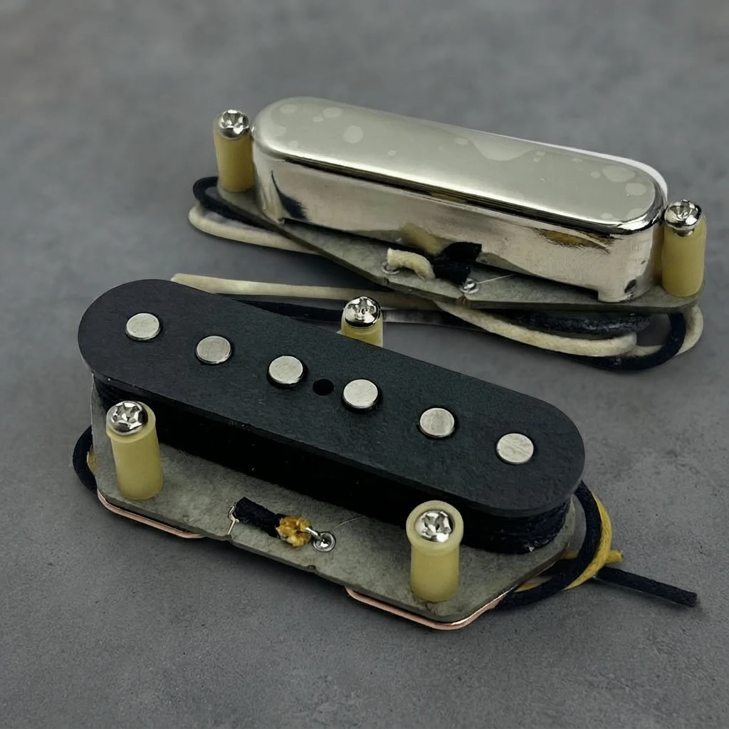 1964 Vintage TL Bridge Pickup, Alnico 3 Magnet, Flat Pole or Stagger Pole, Hot Classic Tone, with Mounting Screws for Guitars