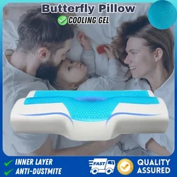 Gel Pillow Orthopedic Memory Foam Pillow 60x35cm Soft Summer Ice-cool Slow Rebound Sleep Pillow with Pillowcase Health Care