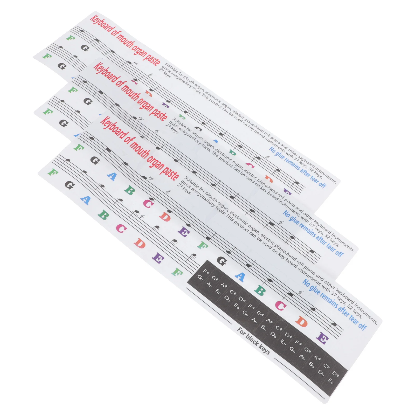 

3pcs Melodica Keyboard Stickers Clear Notes Labels For Beginners Easy Practice Smooth Durable Removable Decals Harmonica Scale