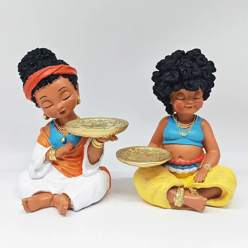 Europe Style Exotic Character Resin Desktop Key Decoration Tray Storage Living Room Room Vestibule Creative Decoration Gift