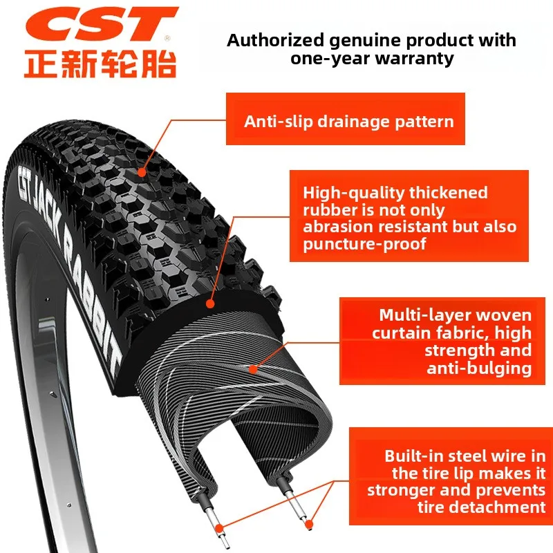 

100% Authentic CST Zhengxin C1820 Durable High Strength Mountain Bicycle Tire Anti Puncture Thickened Cycling Rubber Tyre Multip