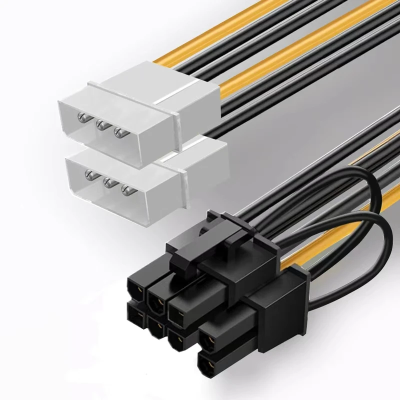 8-Pin PCIe Male to Dual 4-Pin  Power Cable - GPU Power Adapter for Graphics Cards