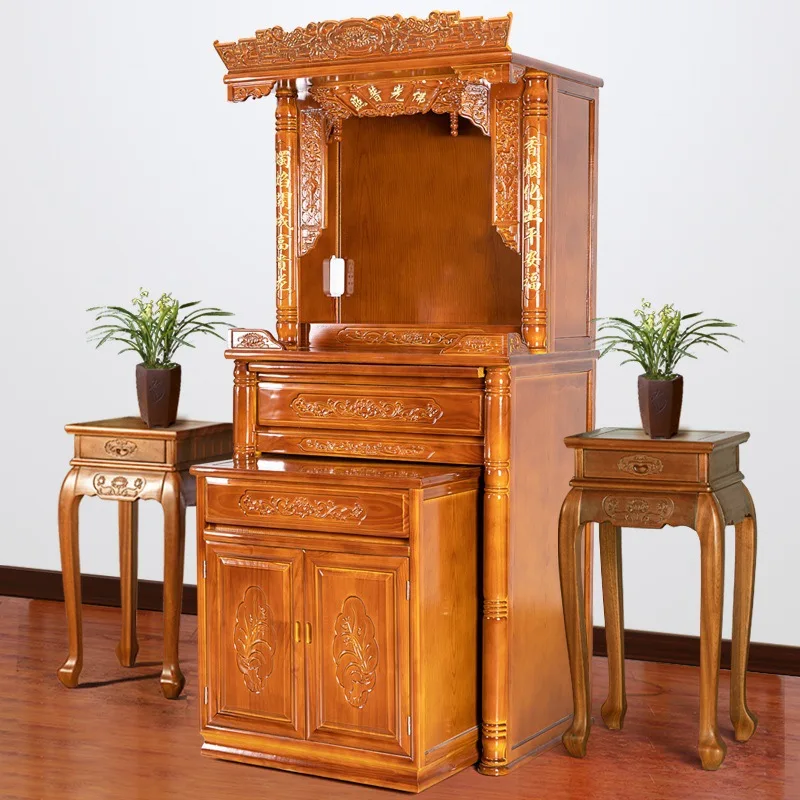 

CZ Dedicated Household Solid Wood Buddha Cabinet Shrine Buddha Shrine Dedicated Counter New Chinese Economy