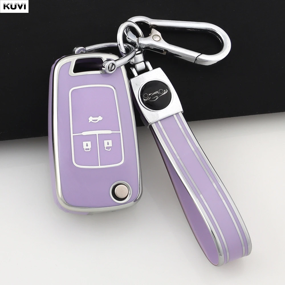 3 Buttons TPU Pink Car Key Case Cover Shell Fob Keychain For Chevrolet Cruze Aveo Camaro Epica Lova Sail Spark Opel Astra Corsa
