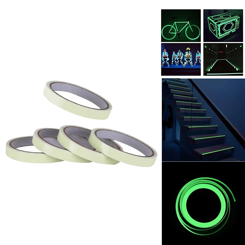 Glow In The Dark Tape Luminous Luminescent Emergency Roll Safety Egress Markers Stairs,Walls Steps Exit Sign 3Cm Easy Install