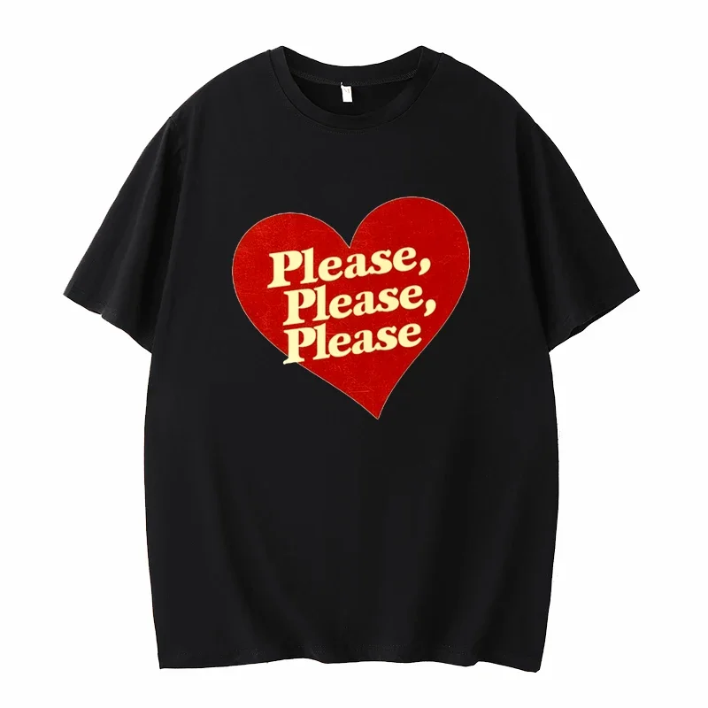 Love Please T-shirt Simple Retro 80s Music Short Sleeve Singer Simple Fashion Text Y2k Top Suitable For Spring And Summer