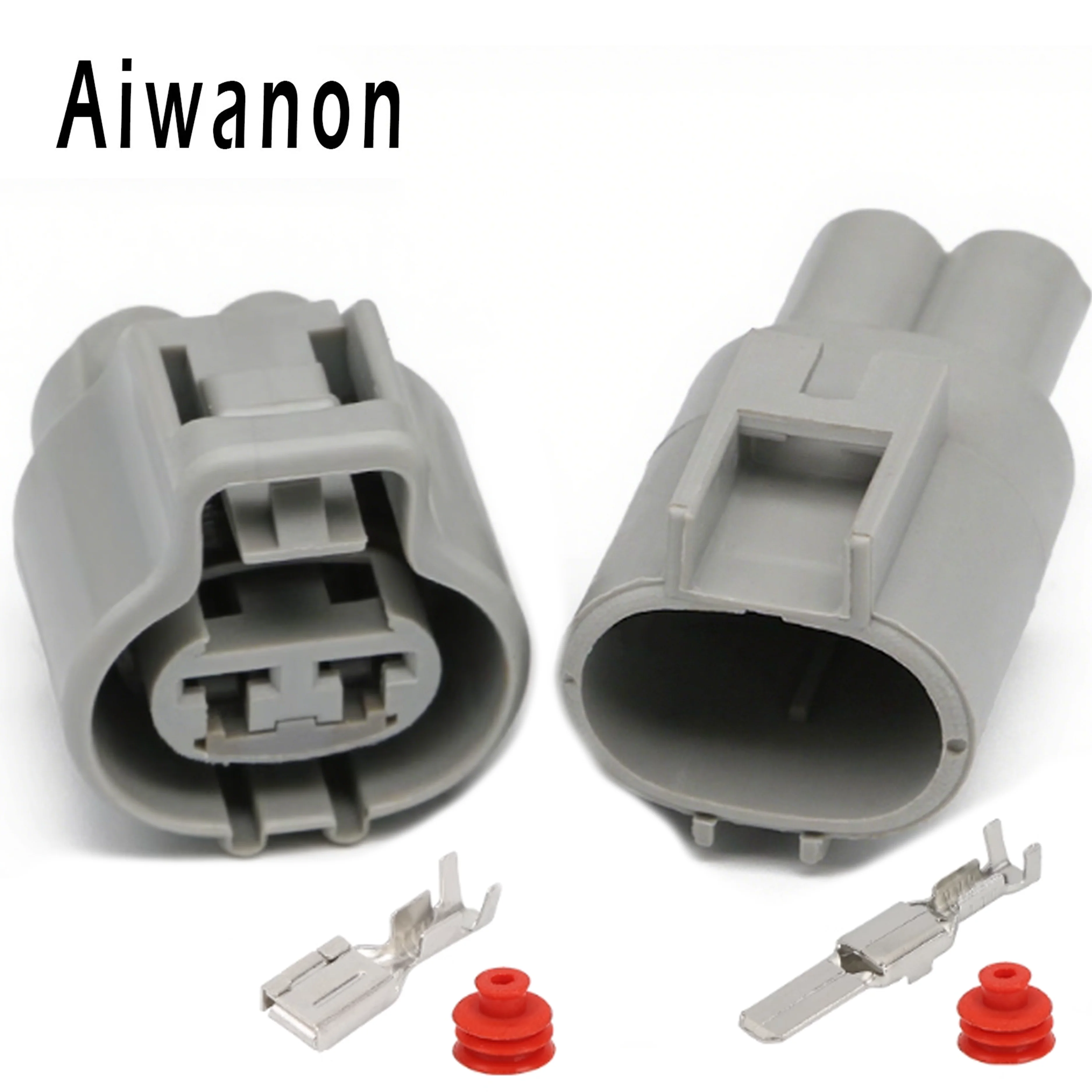 1 Set 2 Pin 4.8mm Car Fan Electrical Connector Waterproof Female Male Plug Series Socket for 176146-6 176143-6