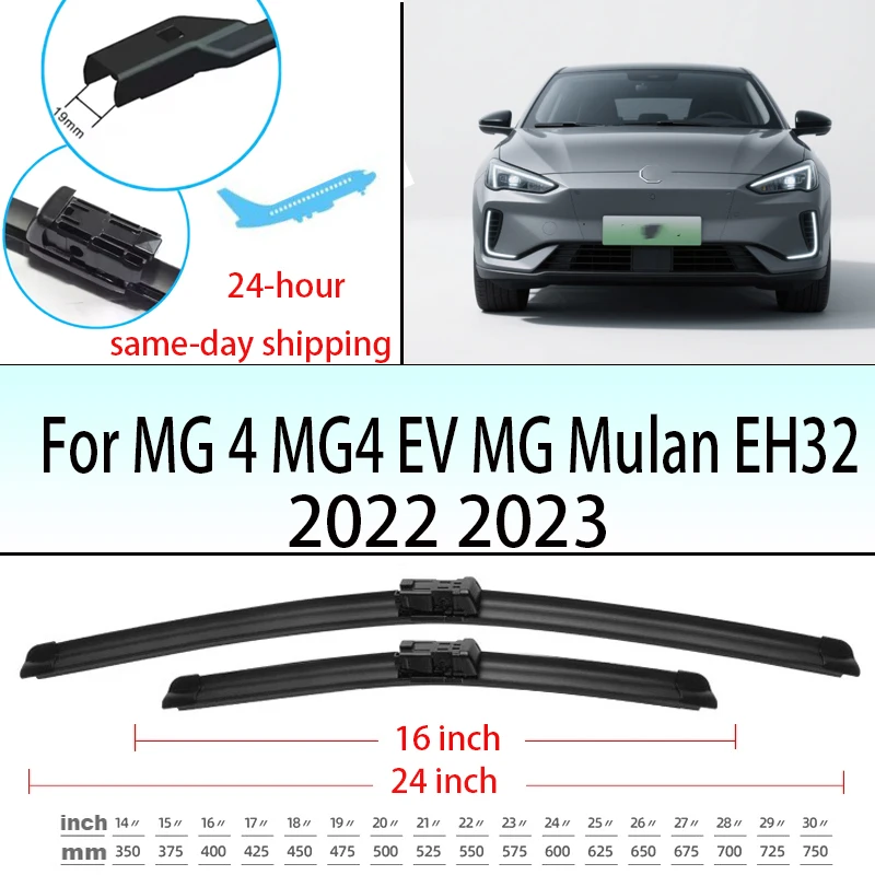 

Front Wiper Blades For MG 4 MG4 EV MG Mulan EH32 2022 2023 Window Windscreen Windshield Brushes Car Accessories Refills Rubber