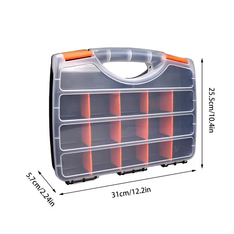 ABS Plastic Portable Parts Box Toolbox Multi-Grid Screw Storage Box Metal Parts Hardware Tool Screwdriver Auto Repair Tool Box