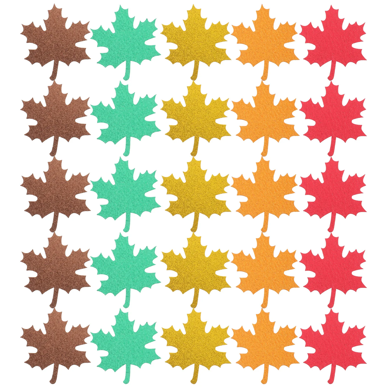 

25pcs Maple Leaf Decorations Fall Leaves Cutouts Single Sided Glitter Paper Harvest Party Thanksgiving Pieces Farmhouse Decor