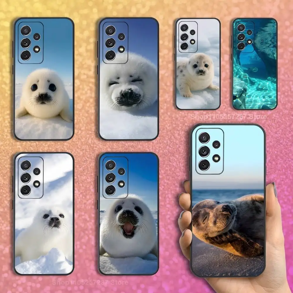 

Funny Cute Baby Seal Phone For Samsung S22,S25,S24,S23,Ultra,FE,Plus,S21,S20,S10,S9,Lite,Soft Silicone Black