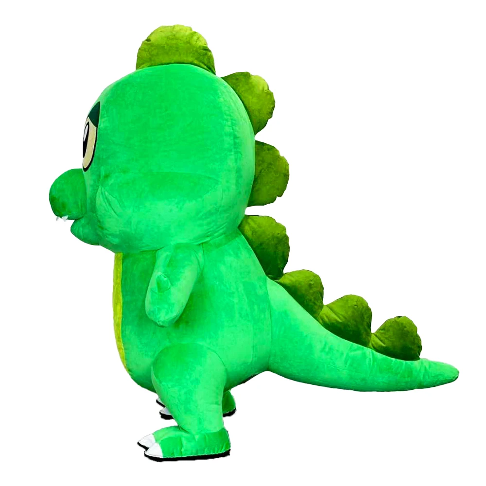 كارتون ديناصور قابل للنفخ زي التميمة موكب الكبار شخصية تأثيري عيد ميلاد عيد الهالوين مجموعة الحدث