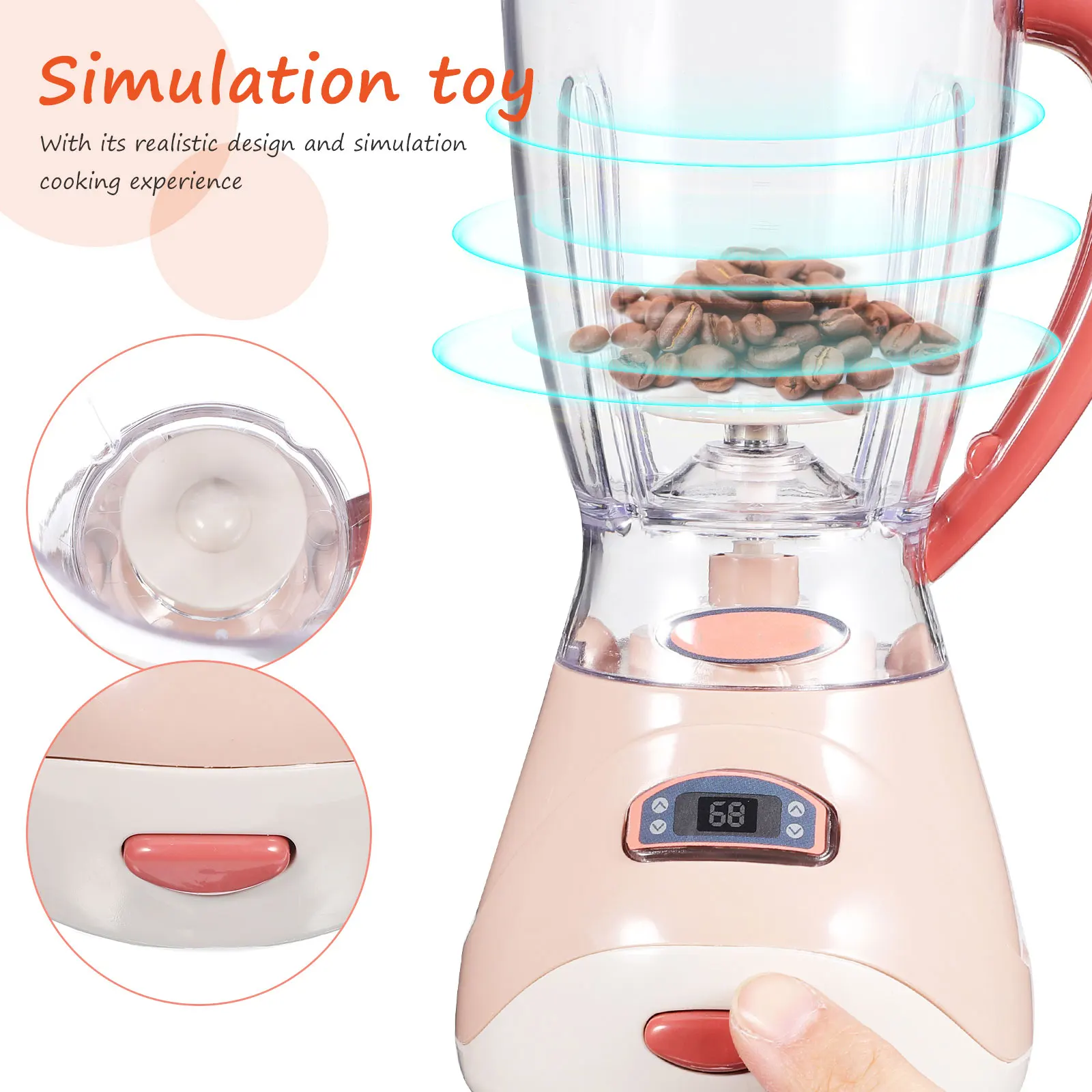 Eletrodomésticos pequenos elétricos brinquedo cozinha fingir jogar liquidificador espremedor crianças design realista plástico resistente tamanho compacto