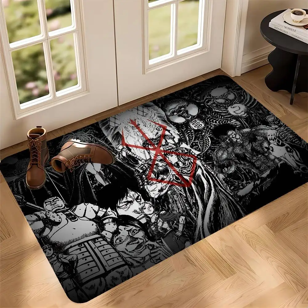 B-Berserk Guts Bathroom Mat Anti-slip Absorb Water Long Strip Cushion Bedroon Mat Welcome Doormat