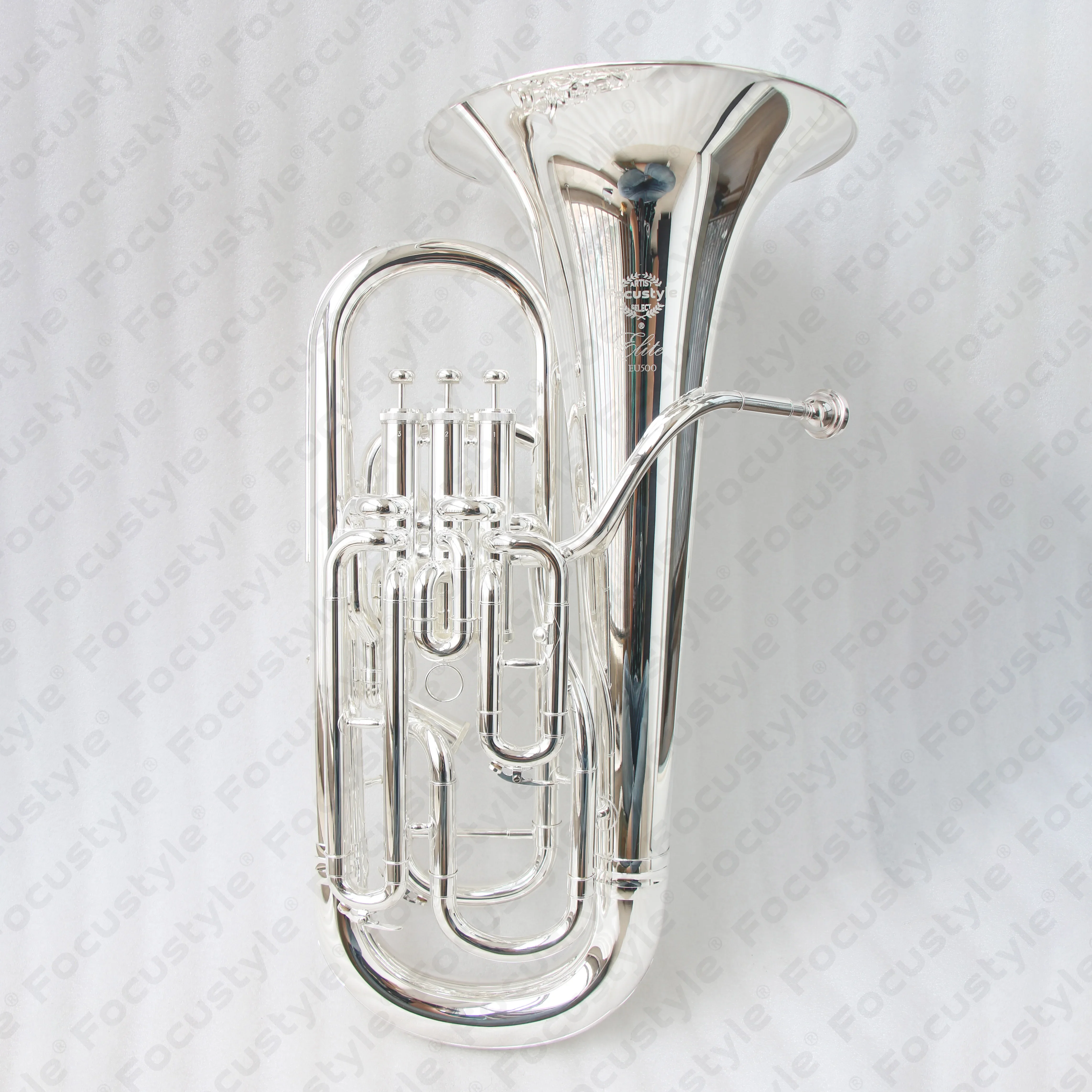 

China Factory Euphonium Sells High Quality And Professional FEU-500S Silver 3+1 Pistons Compensating Euphonium BB Tone