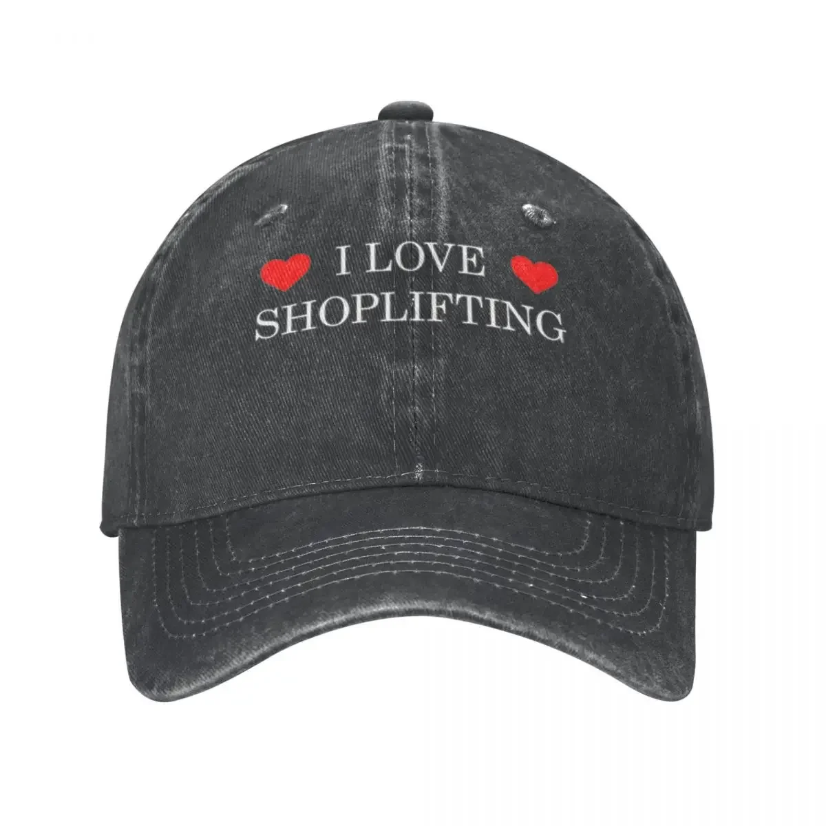 I Love Shoplifting Denim Baseball Cap Funny Quotes Running Hippie Hip Hop Dad Hats Summer Women Men Casual Sun protection Caps