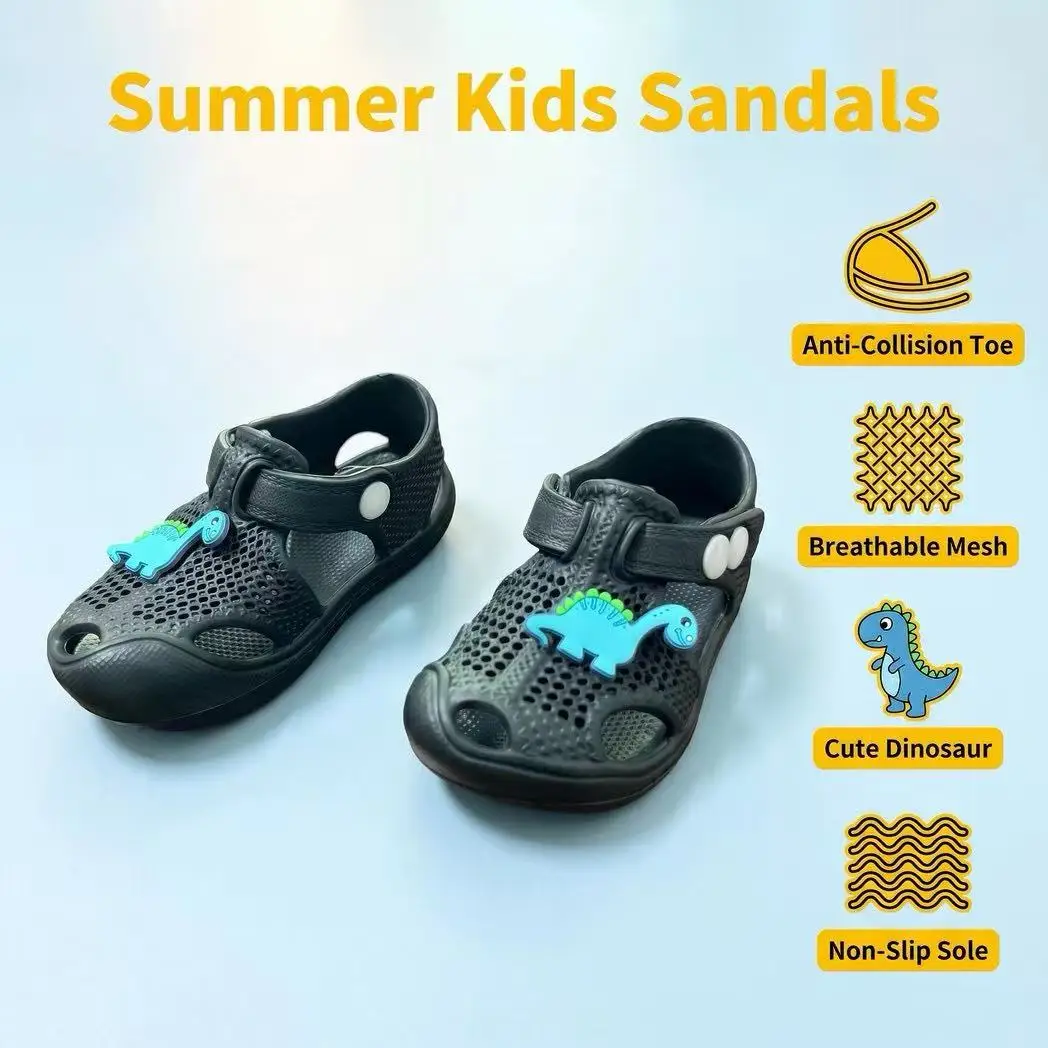 Leichte Jungen-EVA-Sandalen mit niedlichem Dinosauriermuster, atmungsaktiv, geschlossene Zehenpartie, Kinder-Sommer-Outdoor-Wasserschuhe – Detail 7