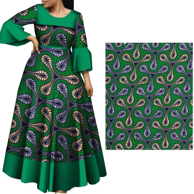 

2024 Africain Ankara Batik Wax Fabric Fashion Printed Sewing Dress Tissu Handmake DIY Patchwork 100% Polyester Quality