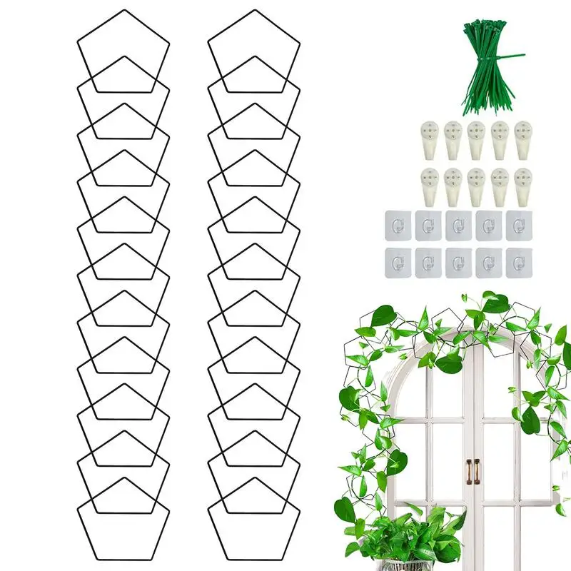 Climbing Plants Chain Trellis Flexible Interconnect Chain Layout Plant Chain Grid Monstera Garden Wall Trellis For Jasmine Vine