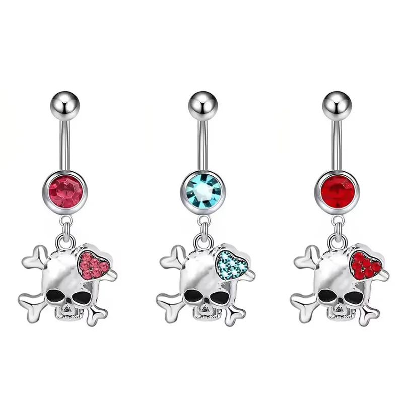 الجراحية الفولاذ المقاوم للصدأ ثقب البطن مجوهرات الجمجمة البطن زر خواتم للنساء الموضة العصرية خاتم السرة مجوهرات الجسم