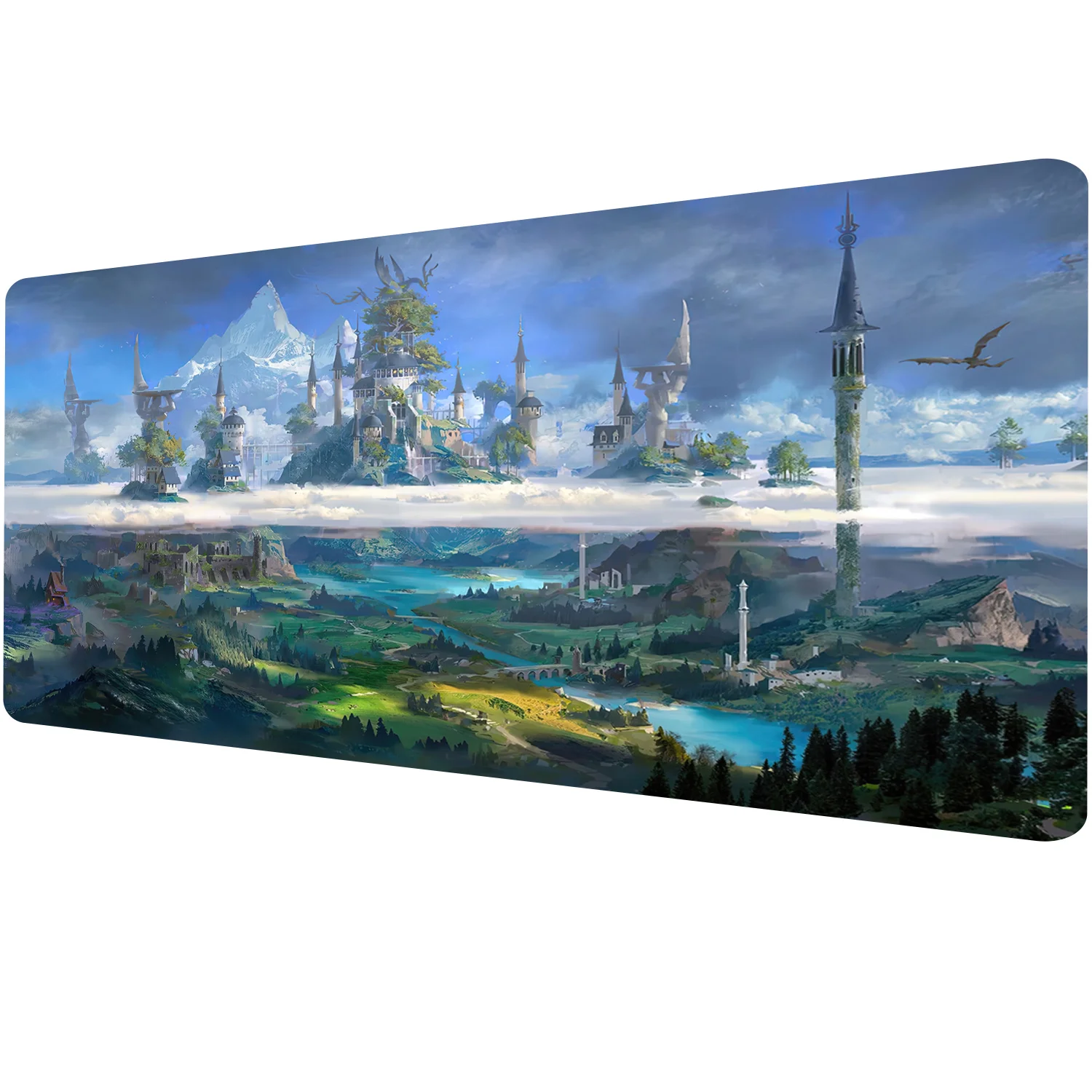 

Castle Landscape Mouse Pad Large Rubber Base Anti-slip PC Desk Accessories Mousepad for Office and Gamer Keyboard Mats Decor Mat