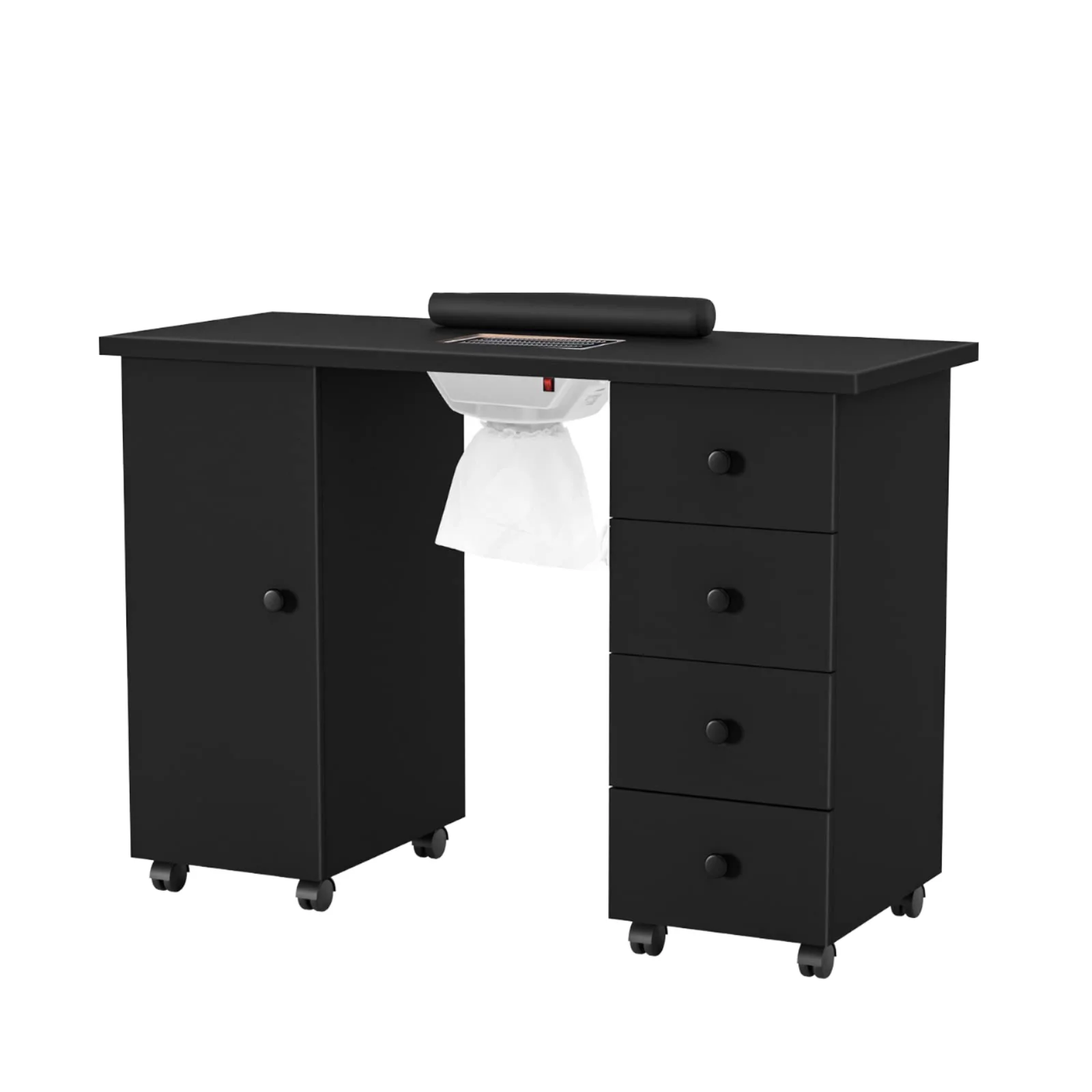 Art Station Modern Glass Professional Salon Furniture Nail Table with Dust Collector and Easy to Clean